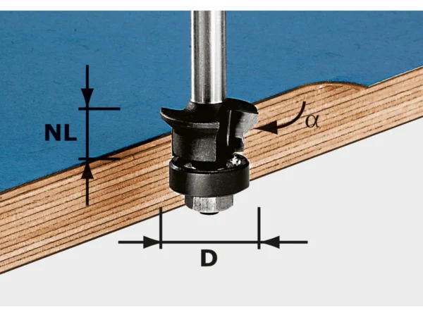 Фреза для кромки Festool HW S8 D24/0° +45°, арт. 491026