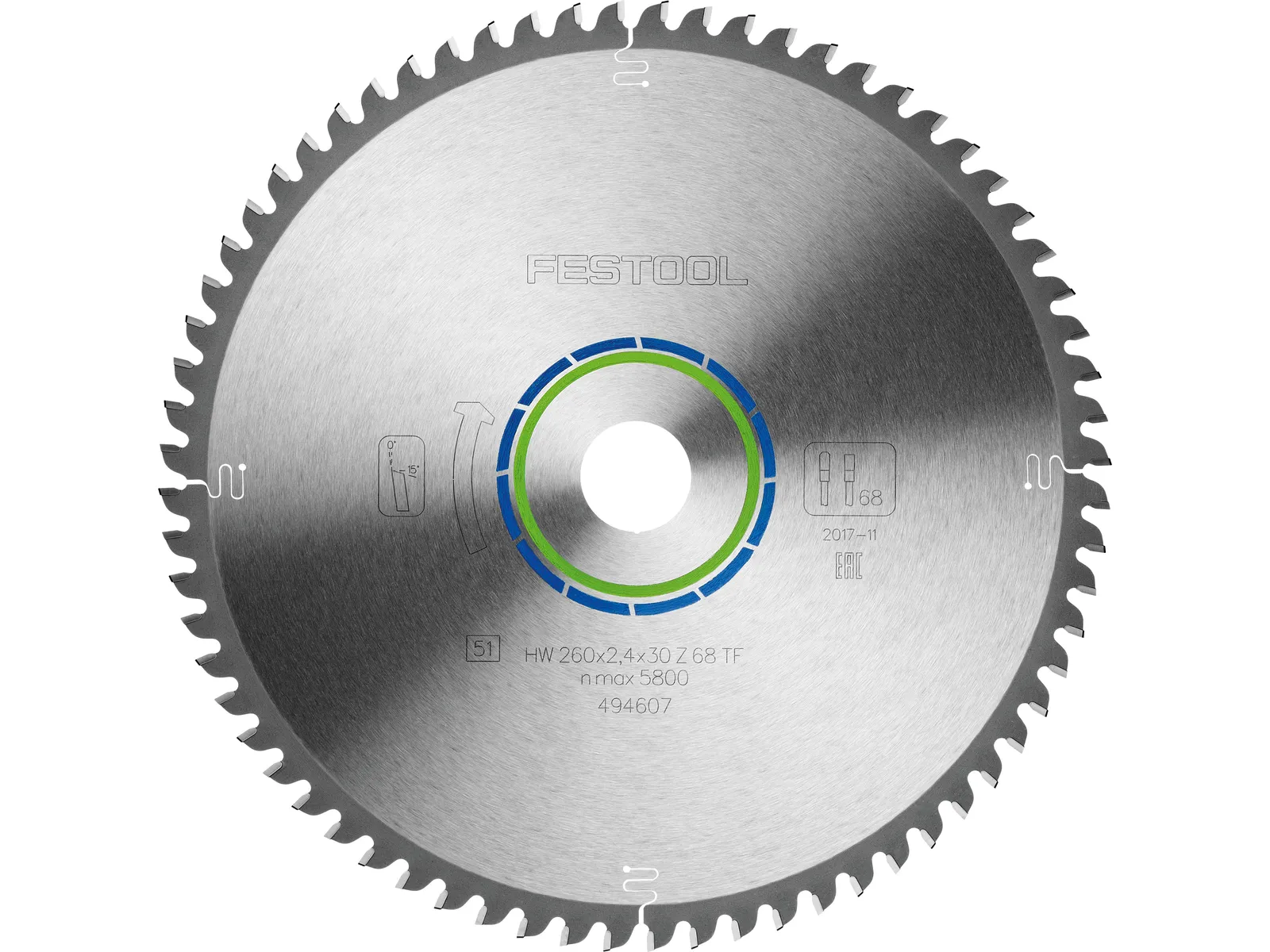 Пильный диск Festool HW 260x2,4x30 TF68 АЛЮМИНИЙ/ПЛАСТИКИ, арт. 494607 - Image 2
